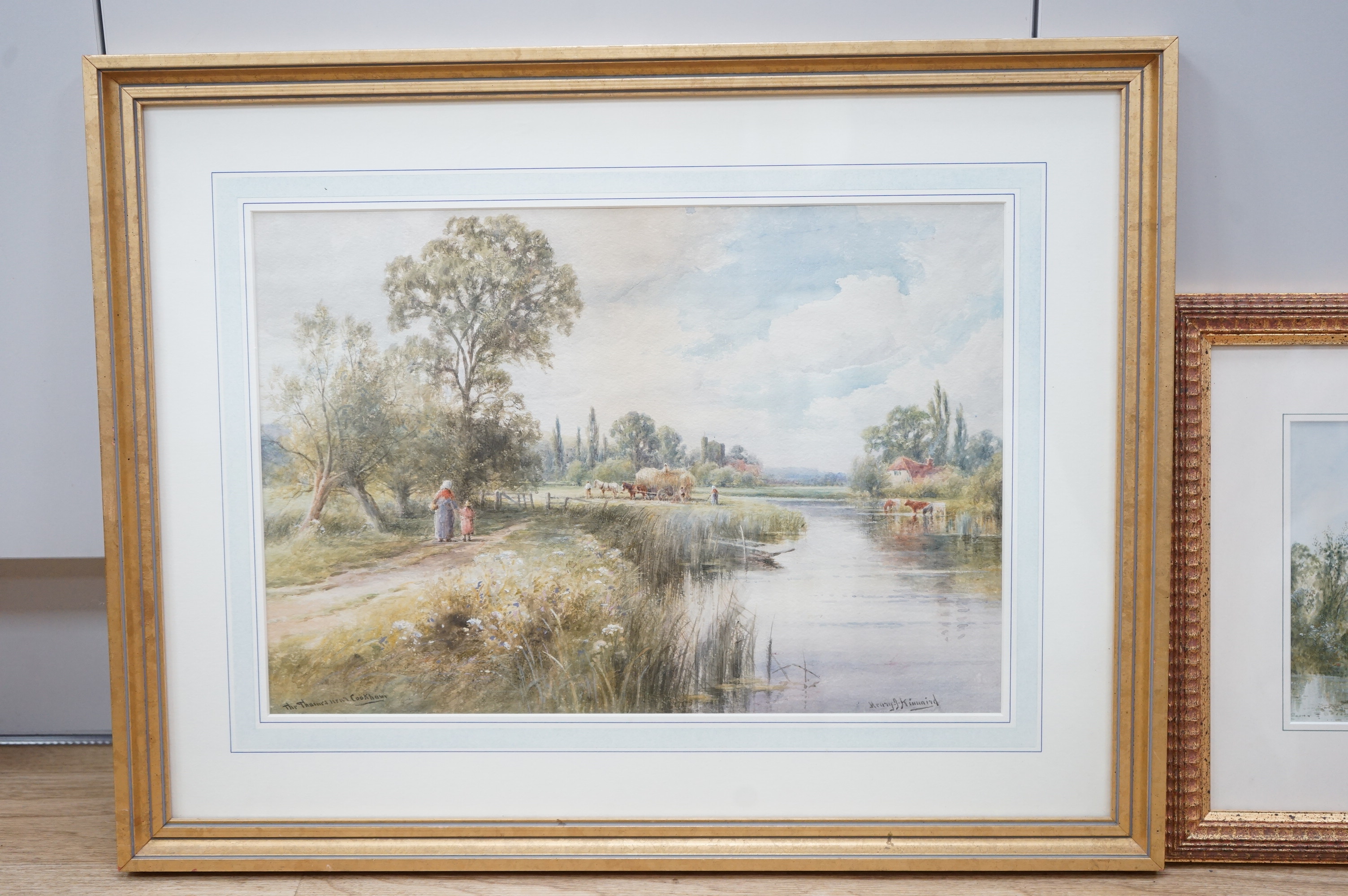 Henry John Kinnaird (1861-1929), watercolour, ‘The Thames near Cookham’, signed and inscribed together with another, largest 27 x 39cm
